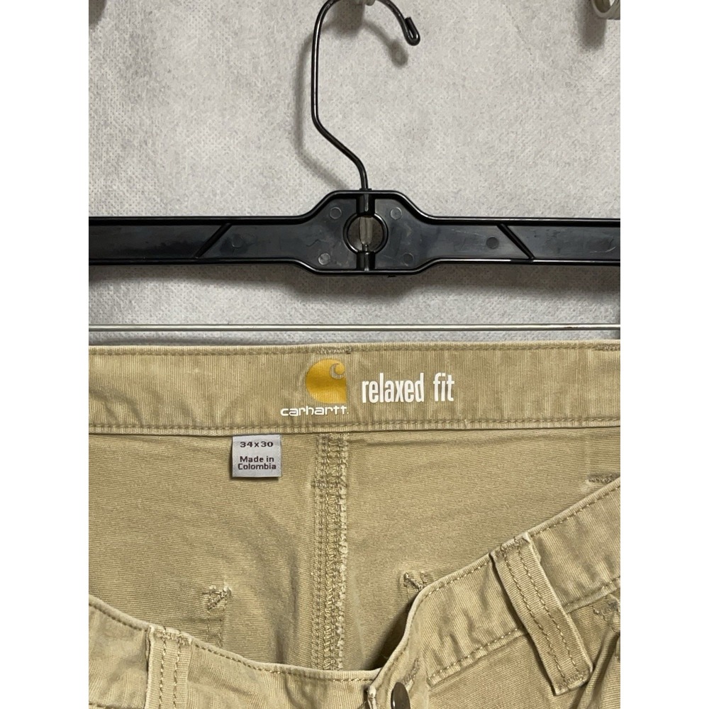Carhartt Pants Men's 32X28 Beige Rugged Flex Dungaree Canvas Utility Work 102291 - Picture 13 of 15